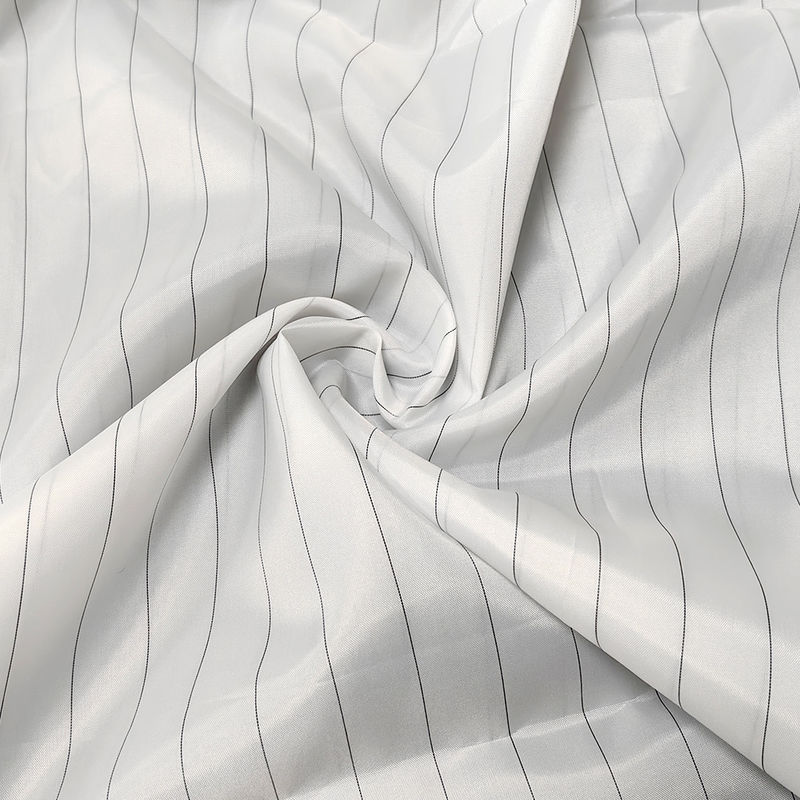 Phòng thí nghiệm Lint miễn phí chống tĩnh 17MM sọc 99% polyester + 1% sợi dẫn điện ESD vải chống tĩnh
