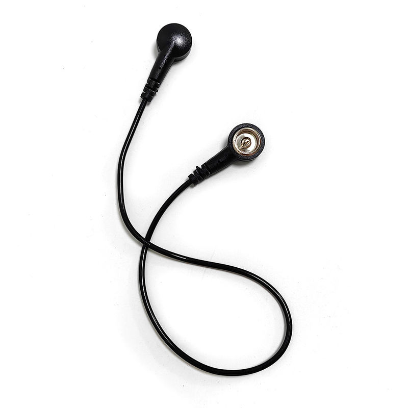 ESD chống tĩnh PU Grounding Wire Đen thẳng PU Wire 30,5CM cho ESD Mat Với cả hai đầu 10MM Buckle