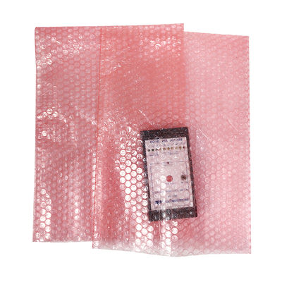Red Shock Resistant Double-Sided Anti Static Bubble Bag For Electronic Components